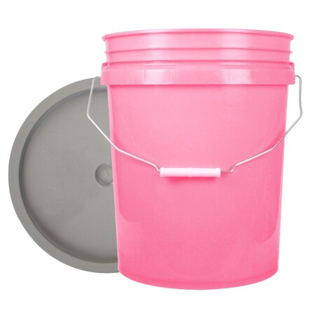 Bucket, 12 In H, Pink And Gray